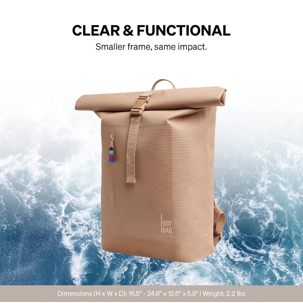 🔥GOT BAG Roll-Top Lite Backpack 
Eco-Friendly 💦 Unisex -Travel- NEW!!